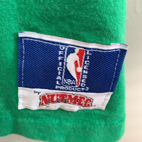 Vintage Nutmeg Single Stitch Boston Celtics NBA Locker Room Home Court Tee Sz XL - Picture 5 of 17